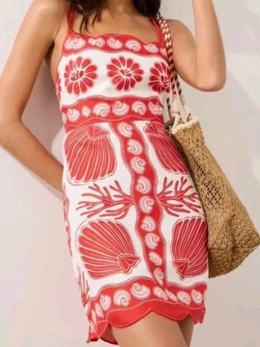 FARM Rio Red & White Shell-Print Sundress - Picture 3 of 5